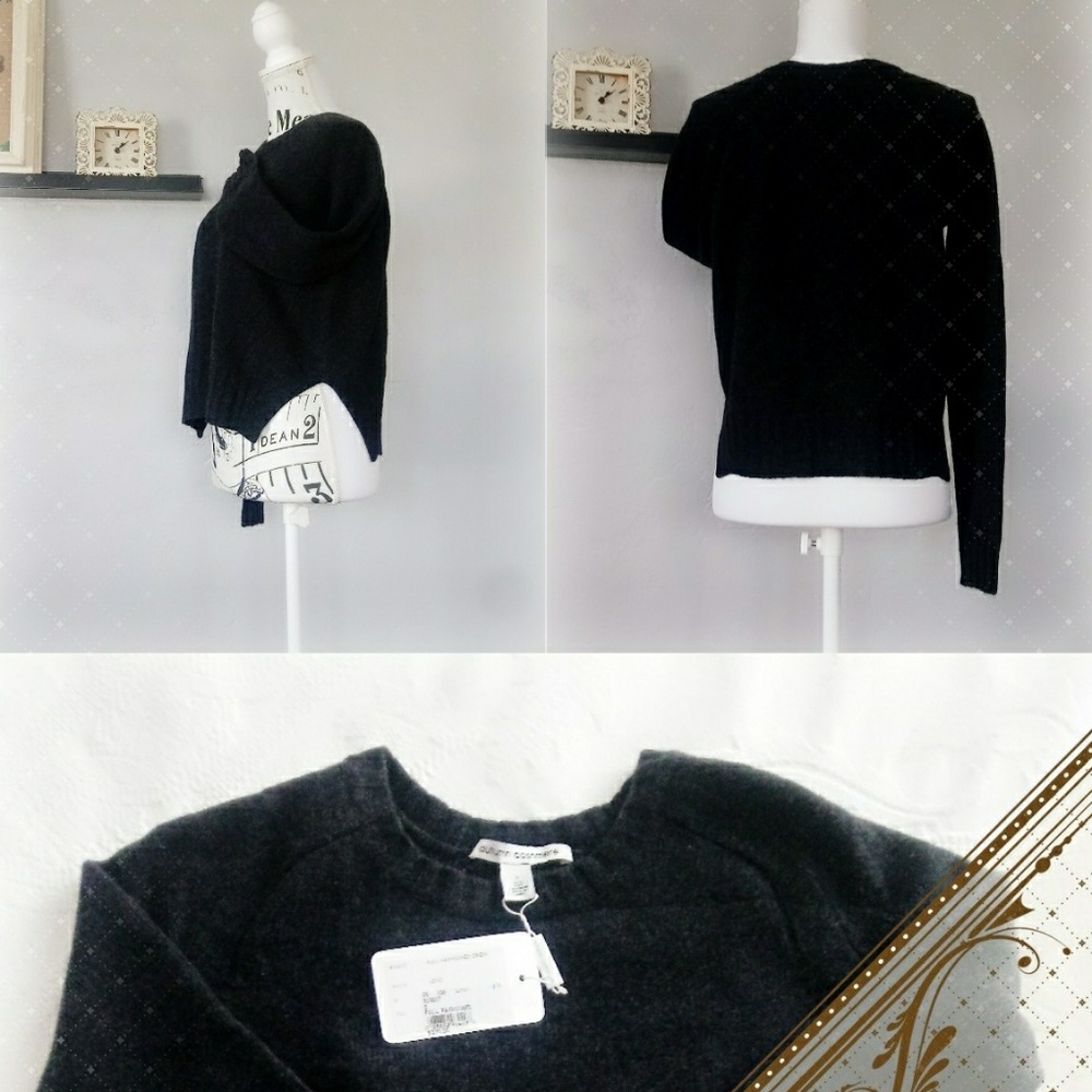 Autumn Cashmere 100% cashmere dark gray sweater